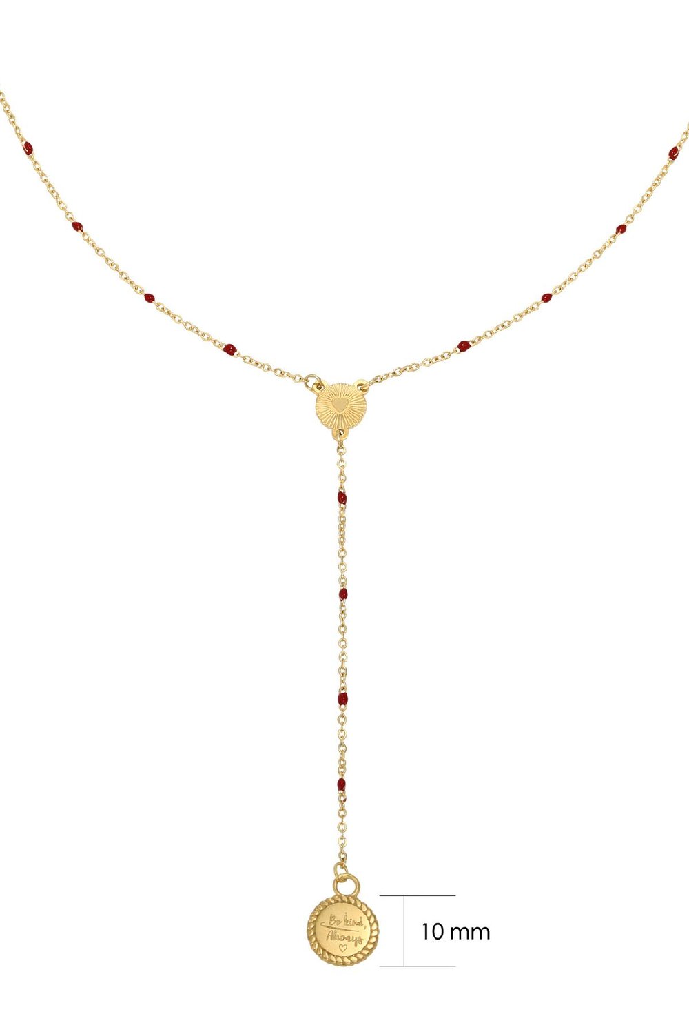 Halskette Always Be Kind Weinrot Edelstahl h5Bild2